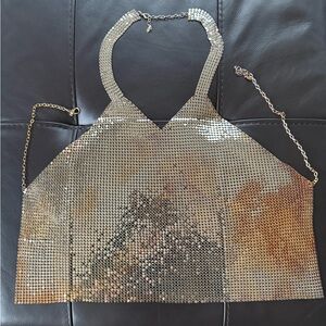 Rare Y2K Noir Gold Metal Mesh Halter Top